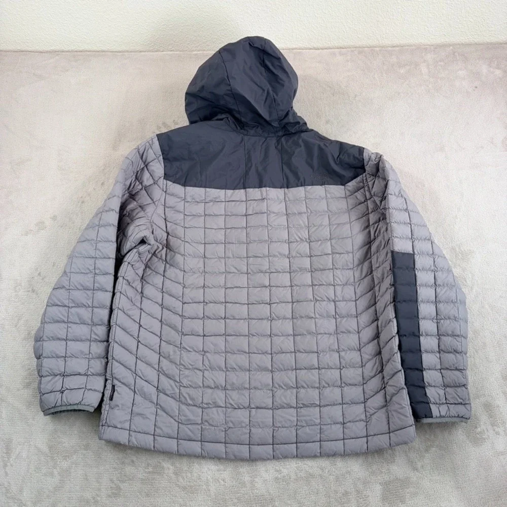 The North Face Thermoball Insulated DWR Hooded Jacket Grey Men 2XL Puffer Quilt